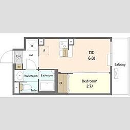 ES-Grande大森 3階1DKの間取り