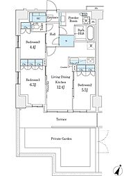 東京メトロ南北線 志茂駅 徒歩8分の賃貸マンション 1階3LDKの間取り