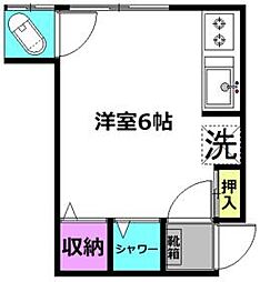 恭和コーポ下末吉 2階ワンルームの間取り