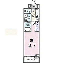 JR常磐線 龍ケ崎市駅 徒歩17分の賃貸アパート 3階1Kの間取り