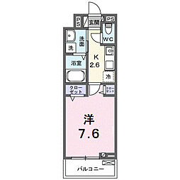 JR常磐線 龍ケ崎市駅 徒歩17分の賃貸アパート 3階1Kの間取り