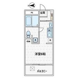 六郷東豊エステート 9階ワンルームの間取り