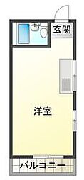 小野ビル 2階ワンルームの間取り