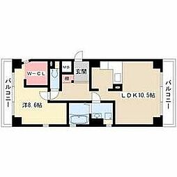 名鉄津島線 甚目寺駅 徒歩34分の賃貸マンション 2階1LDKの間取り