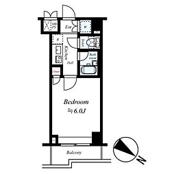ルーブル西馬込弐番館 6階1Kの間取り