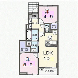 フランＡ 1階2LDKの間取り