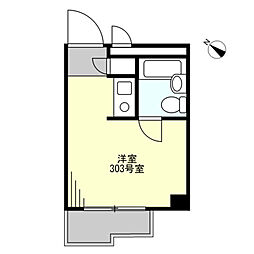 ライオンズマンション平沼第2 3階ワンルームの間取り