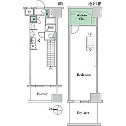ヴィーダスカイコート品川 1階1Kの間取り