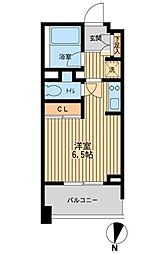 都営新宿線 森下駅 徒歩1分の賃貸マンション 3階ワンルームの間取り