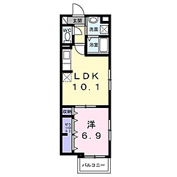 日暮里舎人ライナー 江北駅 徒歩10分の賃貸アパート 3階1LDKの間取り