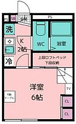 JR中央線 吉祥寺駅 徒歩24分の賃貸マンション 1階1Kの間取り
