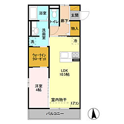 東武伊勢崎線 剛志駅 徒歩26分の賃貸アパート 2階1LDKの間取り
