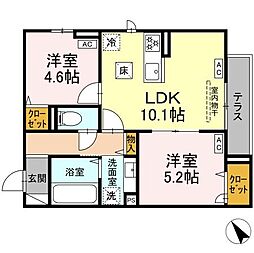 仮）D-room北新宿三丁目 1階2LDKの間取り