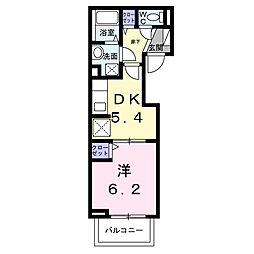 メゾン　カルム　Ｎｏ．3 3階1DKの間取り