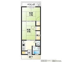 東武東上線 上板橋駅 徒歩9分の賃貸マンション 4階2DKの間取り