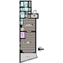 西武新宿線 沼袋駅 徒歩1分の賃貸マンション 3階1DKの間取り