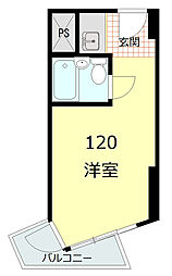 インペリアルお茶の水 1階ワンルームの間取り