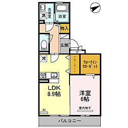プラージュ　sakigake 3階1LDKの間取り