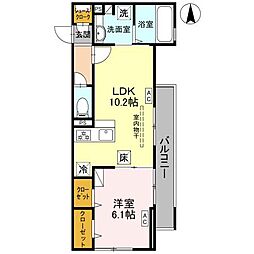 D-room Fiore ”N” 1階1LDKの間取り