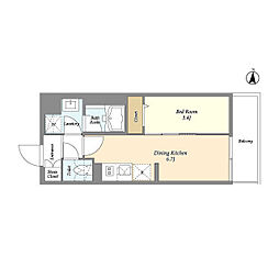 都営新宿線 菊川駅 徒歩4分の賃貸マンション 10階1DKの間取り