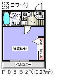 東京メトロ東西線 行徳駅 徒歩10分の賃貸アパート 2階1Kの間取り