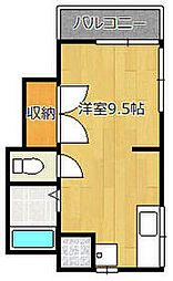京王線 代田橋駅 徒歩12分の賃貸アパート 1階ワンルームの間取り