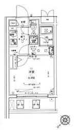 都営大江戸線 西新宿五丁目駅 徒歩7分の賃貸マンション 4階1Kの間取り