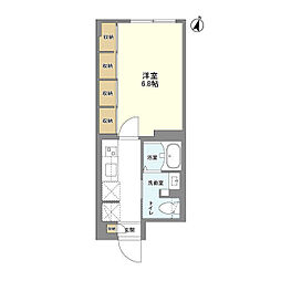 京王井の頭線 駒場東大前駅 徒歩9分の賃貸マンション 2階1Kの間取り