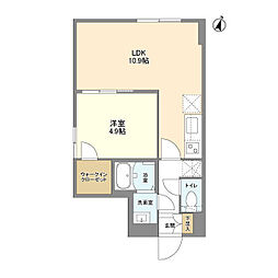 京王井の頭線 駒場東大前駅 徒歩9分の賃貸マンション 1階1LDKの間取り