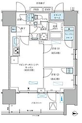 都営新宿線 西大島駅 徒歩4分の賃貸マンション 14階2LDKの間取り