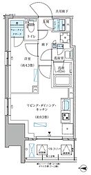 都営新宿線 西大島駅 徒歩4分の賃貸マンション 6階1LDKの間取り