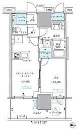 都営新宿線 西大島駅 徒歩4分の賃貸マンション 9階1LDKの間取り