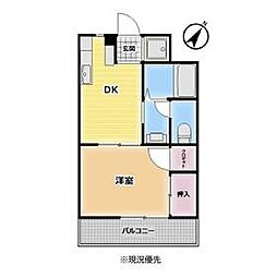 埼玉高速鉄道 南鳩ヶ谷駅 徒歩23分の賃貸マンション 2階1DKの間取り