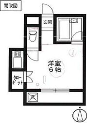 JR山手線 大崎駅 徒歩6分の賃貸マンション 2階ワンルームの間取り
