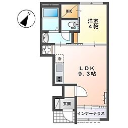 Ｇｒａｎｄ　Ｐｏｉｒｅ 1階1LDKの間取り