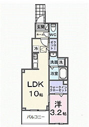 西武新宿線 西武柳沢駅 徒歩10分の賃貸アパート 1階1LDKの間取り