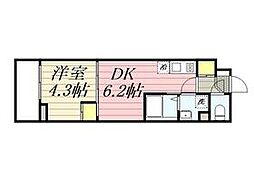 都営三田線 西巣鴨駅 徒歩7分の賃貸マンション 4階1DKの間取り