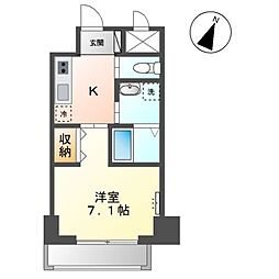 西武新宿線 所沢駅 徒歩1分の賃貸マンション 5階1Kの間取り