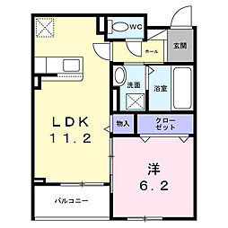 阪急伊丹線 伊丹駅 バス15分 スポーツセンター前下車 徒歩3分の賃貸アパート 2階1LDKの間取り