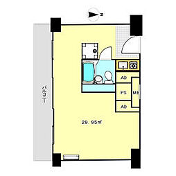 パピリオーテ西横浜 6階ワンルームの間取り