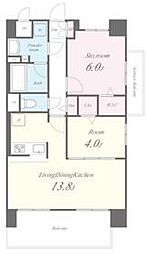 グリーナリー江坂公園 4階1SLDKの間取り