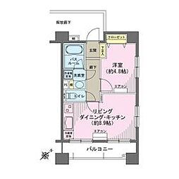 ヒルレジデンス大崎 1階1LDKの間取り