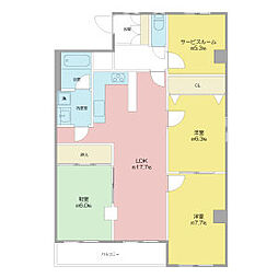 ソレイユYK 101 1階3SLDKの間取り