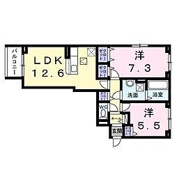 JR東海道・山陽本線 摂津富田駅 徒歩19分の賃貸アパート 1階2LDKの間取り
