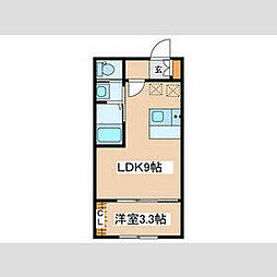 JR南武線 久地駅 徒歩8分の賃貸アパート 3階1LDKの間取り