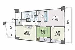 西鉄貝塚線 香椎花園前駅 徒歩21分の賃貸マンション 14階3LDKの間取り