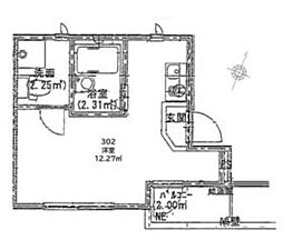 横浜市営地下鉄ブルーライン 阪東橋駅 徒歩3分の賃貸アパート 3階ワンルームの間取り