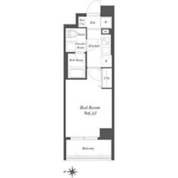 JR中央線 西国分寺駅 徒歩6分の賃貸マンション 5階1Kの間取り