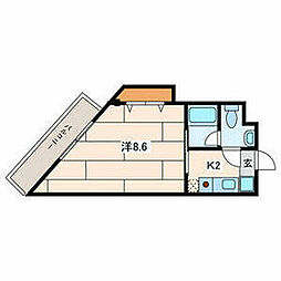 京急本線 鶴見市場駅 徒歩1分の賃貸マンション 3階1Kの間取り