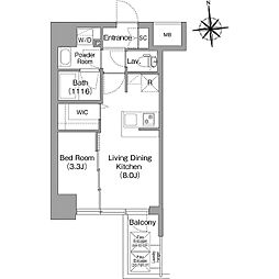 Osaka Metro千日前線 桜川駅 徒歩3分の賃貸マンション 4階1LDKの間取り